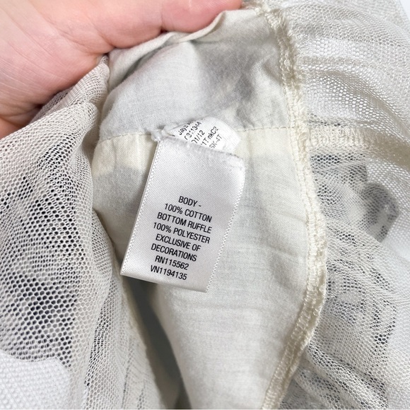 Disney Kids Belle Size: 4T Blue and White Floral Dress with Tulle and embroidery - Picture 7 of 8